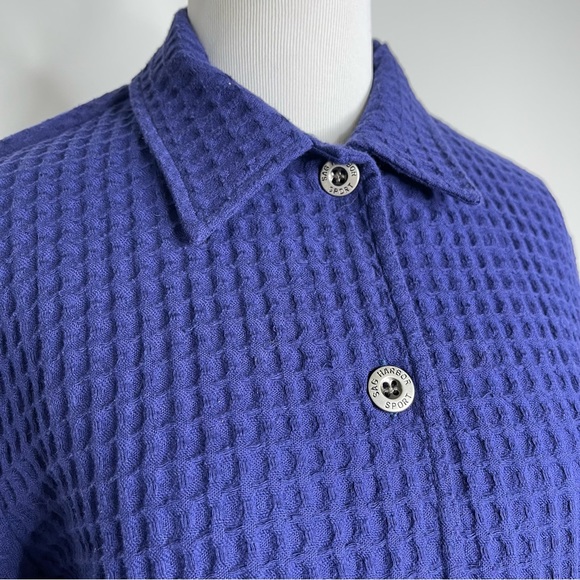 Vintage Sag Harbor Sports Waffle Knit Button Up Lightweight Sweater Cardigan - Picture 3 of 11